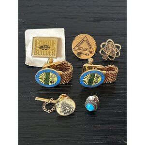 VTG Cufflinks/Assorted Pins Ohio State Seal Service Award Pins Scrimshaw Tie Tac